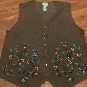 Koret City Blues brown floral sweater vest